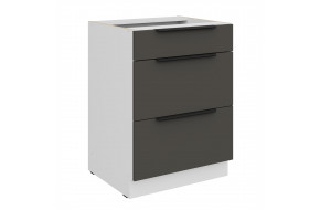 ARIA GR/WH 60 D 3S BB PREMIUM pastatoma spintelė su stalčiais