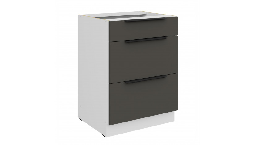 ARIA GR/WH 60 D 3S BB PREMIUM pastatoma spintelė su stalčiais
