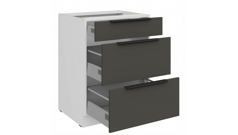 ARIA GR/WH 60 D 3S BB PREMIUM pastatoma spintelė su stalčiais