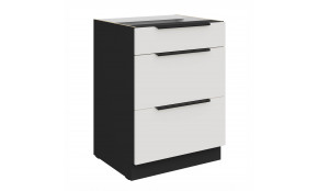 ARIA WH/BL 60 D 3S BB PREMIUM pastatoma spintelė su stalčiais
