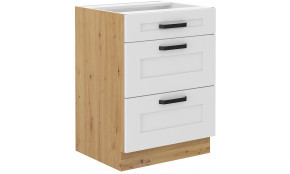 LUNA 60 D 3S BB pastatoma spintelė su stalčiais Balta Artisan