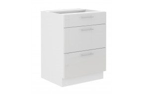 LARA 60 D 3S BB pastatoma spintelė su stalčiais balta