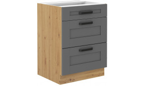 LUNA 60 D 3S BB pastatoma spintelė su stalčiais Dustgrey Artisan