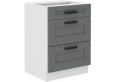 LUNA 60 D 3S BB pastatoma spintelė su stalčiais Dustgrey Balta