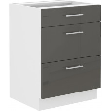 LARA 60 D 3S BB pastatoma spintelė su stalčiais grey