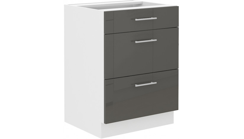 LARA 60 D 3S BB pastatoma spintelė su stalčiais grey