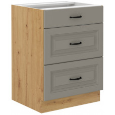 Stilo 60 D 3S BB pastatoma spintelė su stalčiais Claygrey artisan PREMIUM