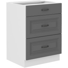 Stilo 60 D 3S BB pastatoma spintelė su stalčiais Dustgrey balta