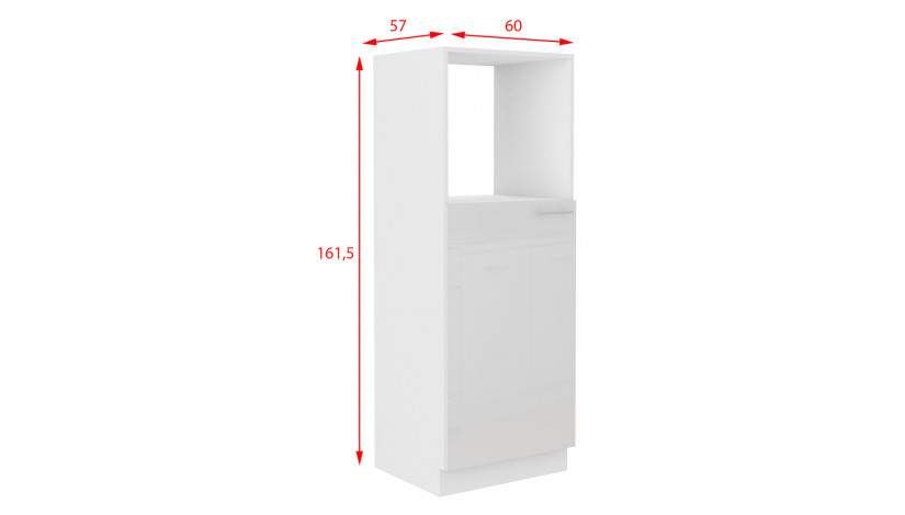 LARA 60 DKPL-162 1F BB žema ūkinė spinta orkaitei balta