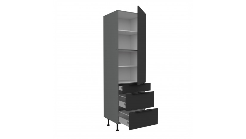 ARIA BL/ANT 60 DKS-215 3S 1F PREMIUM ūkinė spinta su stalčiais