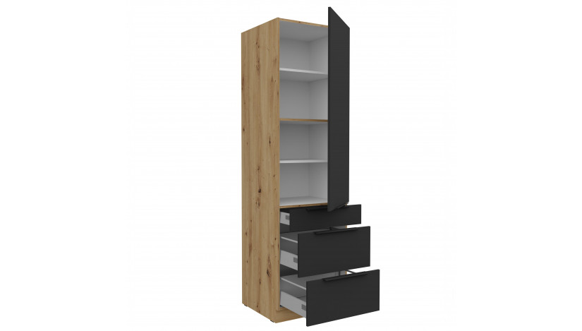 ARIA BL/AR 60 DKS-210 3S 1F PREMIUM ūkinė spinta su stalčiais