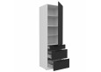 ARIA BL/WH 60 DKS-210 3S 1F PREMIUM ūkinė spinta su stalčiais