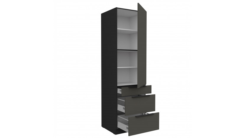 ARIA GR/BL 60 DKS-210 3S 1F PREMIUM ūkinė spinta su stalčiais