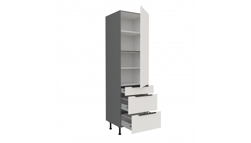 ARIA WH/ANT 60 DKS-215 3S 1F PREMIUM ūkinė spinta su stalčiais