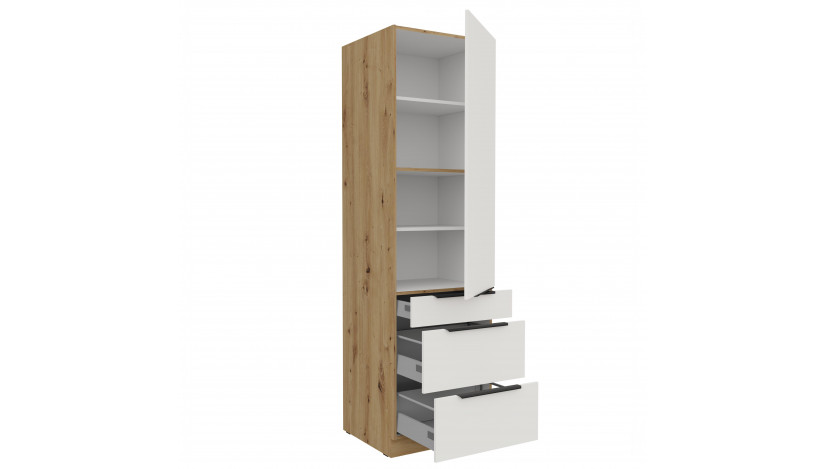 ARIA WH/AR 60 DKS-210 3S 1F PREMIUM ūkinė spinta su stalčiais