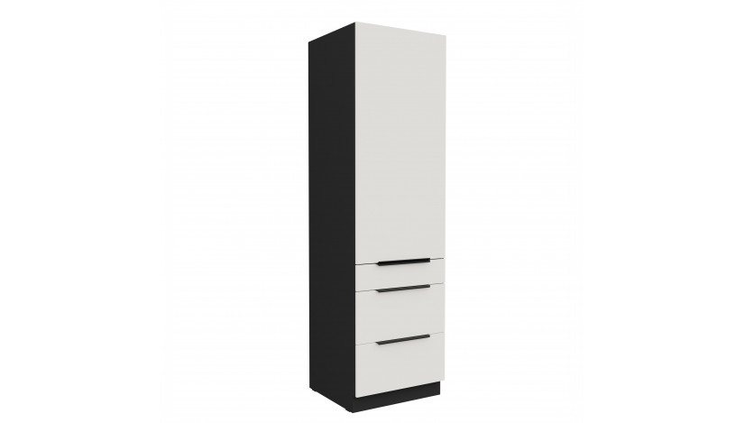 ARIA WH/BL 60 DKS-210 3S 1F PREMIUM ūkinė spinta su stalčiais
