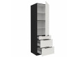 ARIA WH/BL 60 DKS-210 3S 1F PREMIUM ūkinė spinta su stalčiais