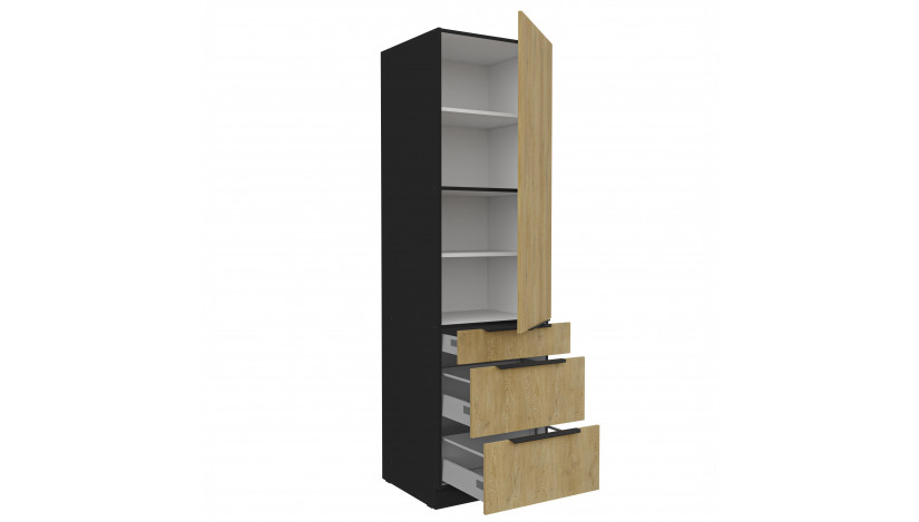 CREMONA BL 60 DKS-210 3S 1F PREMIUM ūkinė spinta su stalčiais