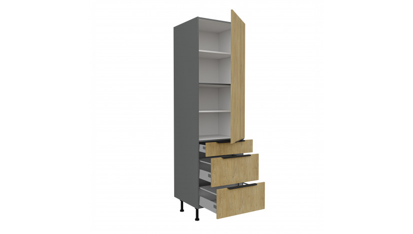 CREMONA ANT 60 DKS-215 3S 1F PREMIUM ūkinė spinta su stalčiais