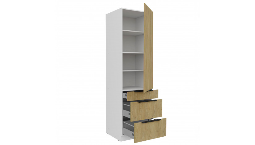 CREMONA WH 60 DKS-210 3S 1F PREMIUM ūkinė spinta su stalčiais