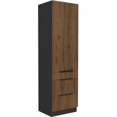 MONZA 60 DKS-210 3S 1F ūkinė spinta juoda PREMIUM