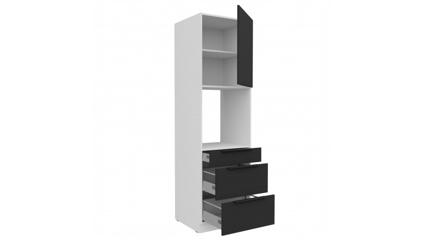 ARIA BL/WH 60 DPS-210 3S1F PREMIUM ūkinė spinta su stalčiais