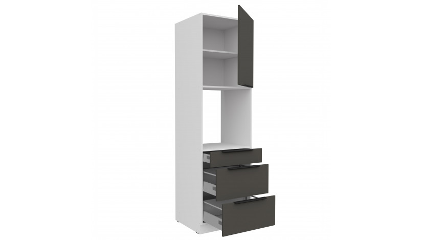 ARIA GR/WH 60 DPS-210 3S1F PREMIUM ūkinė spinta su stalčiais
