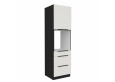 ARIA WH/BL 60 DPS-210 3S1F PREMIUM ūkinė spinta su stalčiais