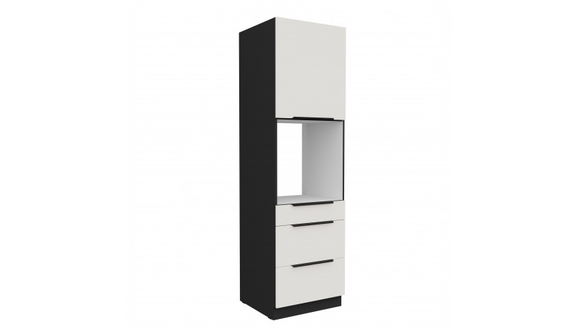 ARIA WH/BL 60 DPS-210 3S1F PREMIUM ūkinė spinta su stalčiais