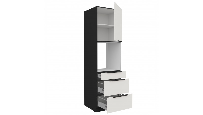 ARIA WH/BL 60 DPS-210 3S1F PREMIUM ūkinė spinta su stalčiais