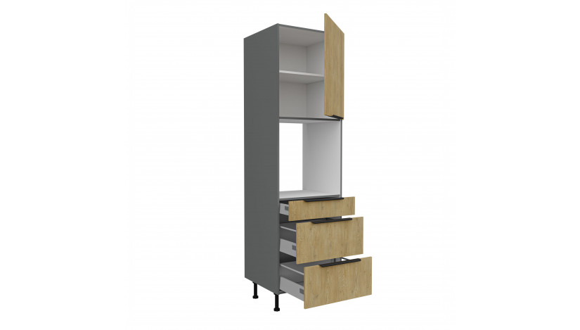 CREMONA ANT 60 DPS-215 3S1F PREMIUM ūkinė spinta su stalčiais