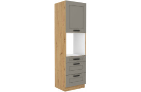 LUNA 60 DPS-210 3S 1F ūkinė spinta Claygrey Artisan PREMIUM