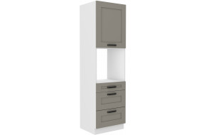 LUNA 60 DPS-210 3S 1F ūkinė spinta Claygrey Balta PREMIUM