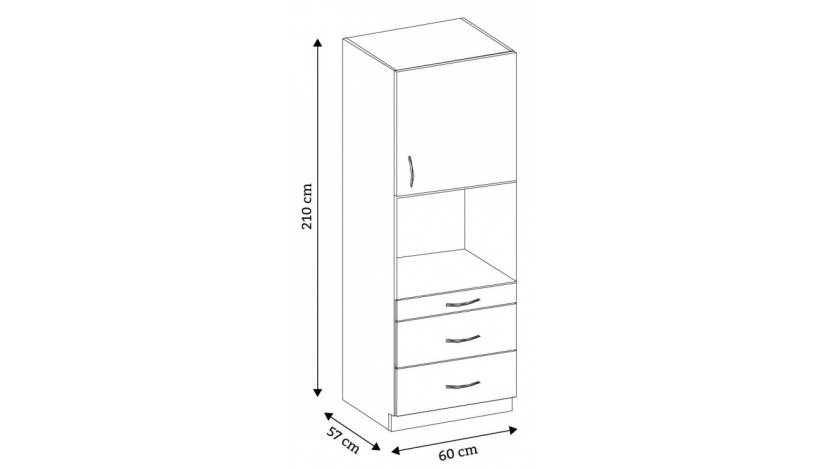 Karmen 60 DPS-210 3S 1F ūkinė spinta