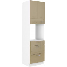 LARA 60 DPS-210 3S1F PREMIUM ūkinė spinta orkaitei su stalčiais cappuccino