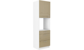 LARA 60 DPS-210 3S1F PREMIUM ūkinė spinta orkaitei su stalčiais cappuccino