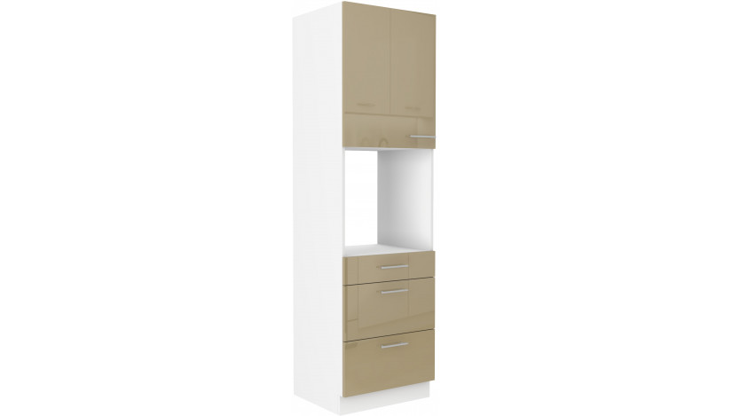 LARA 60 DPS-210 3S1F PREMIUM ūkinė spinta orkaitei su stalčiais cappuccino