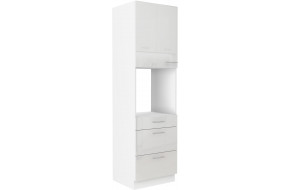 LARA 60 DPS-210 3S1F PREMIUM ūkinė spinta orkaitei su stalčiais balta