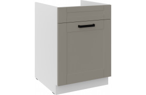 LUNA 60 ZL 1S BB PREMIUM Claygrey Balta kriauklės spintelė su stalčiumi