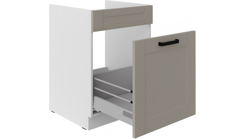 LUNA 60 ZL 1S BB PREMIUM Claygrey Balta kriauklės spintelė su stalčiumi