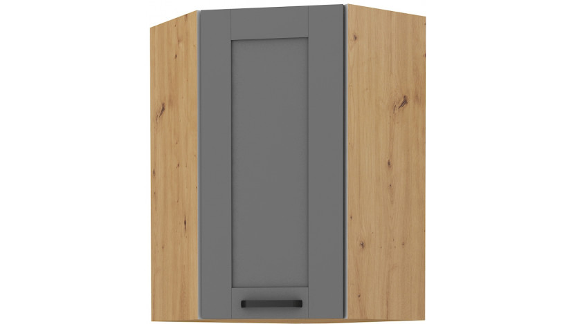 LUNA 60x60 GN-108 1F (45°) Dustgrey Artisan pakabinama kampinė spintelė