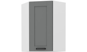 LUNA 60x60 GN-108 1F (45°) Dustgrey Balta pakabinama kampinė spintelė