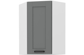 LUNA 60x60 GN-108 1F (45°) Dustgrey Balta pakabinama kampinė spintelė
