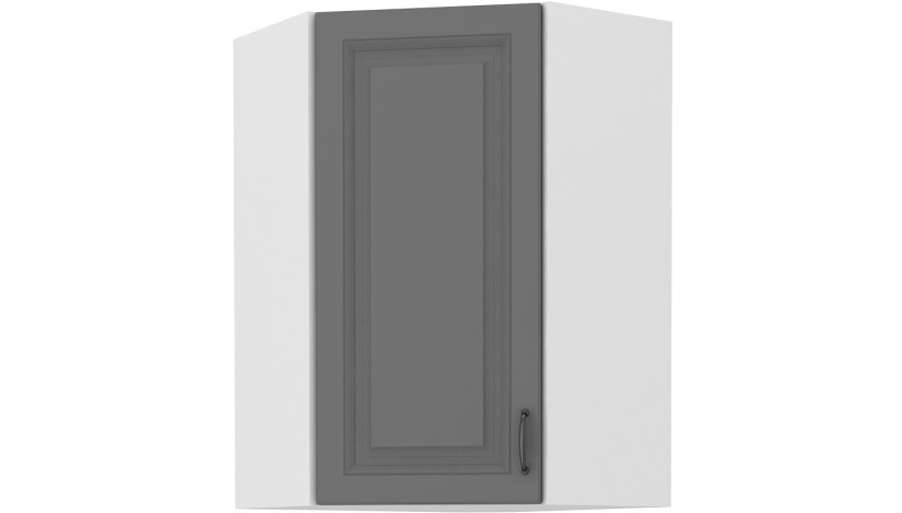 STILO 60x60 GN-108 1F (45°) Dustgrey balta pakabinama kampinė spintelė