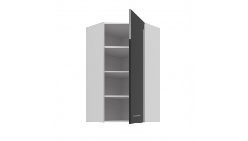LARA 60x60 GN-108 1F (45°) grey pakabinama kampinė spintelė