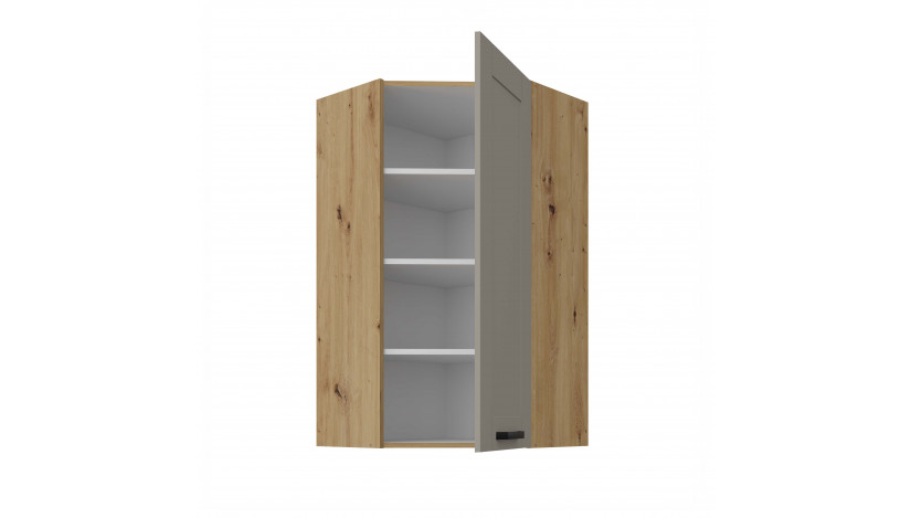 LUNA 60x60 GN-108 1F (45°) Claygrey Artisan pakabinama kampinė spintelė