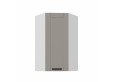 LUNA 60x60 GN-108 1F (45°) Claygrey Balta pakabinama kampinė spintelė