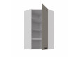 LUNA 60x60 GN-108 1F (45°) Claygrey Balta pakabinama kampinė spintelė