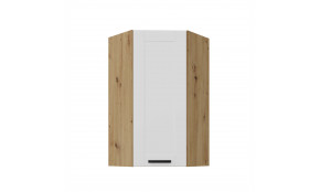 LUNA 60x60 GN-108 1F (45°) Balta Artisan pakabinama kampinė spintelė