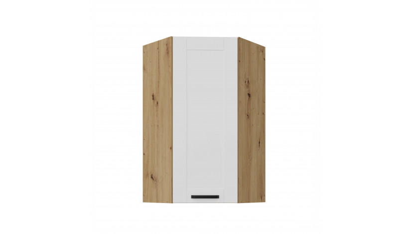 LUNA 60x60 GN-108 1F (45°) Balta Artisan pakabinama kampinė spintelė